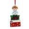 Gift Box With Boy Ornament Personalized Christmas Tree Ornament