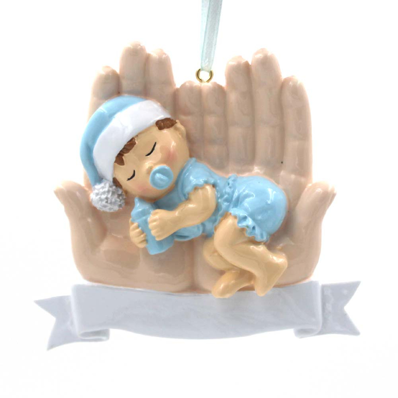 Baby With Hands Personalized Christmas Tree Ornament