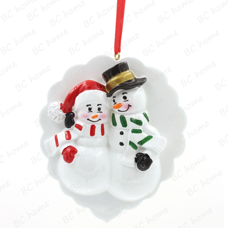Pregnet Snowman Couple Ornament Personalized Christmas Tree Ornament
