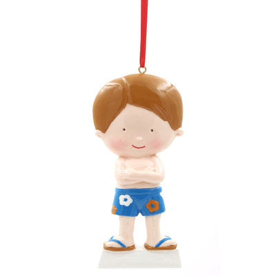 Boy In Summer Ornament Personalized Christmas Tree Ornament