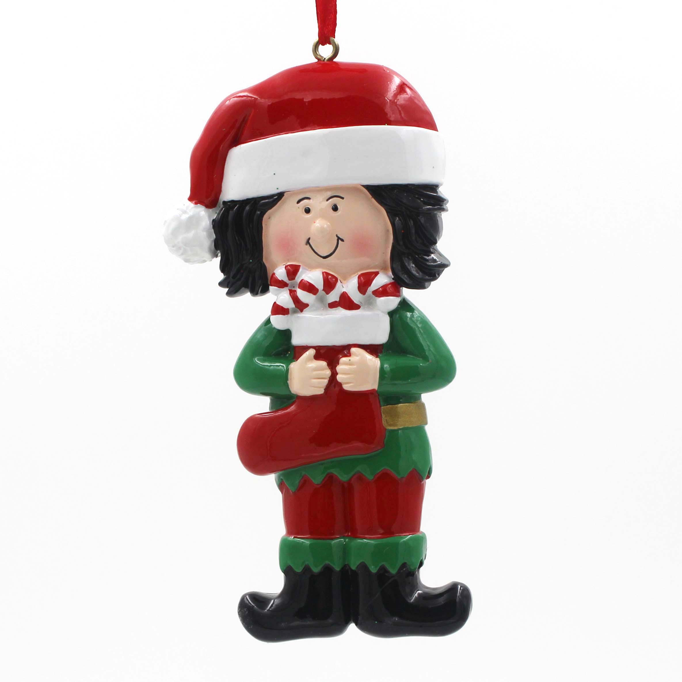 Girl With Stocking Personalized Christmas Tree Ornament