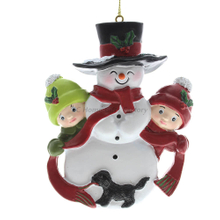 Personlized 3D Snow Man and Baby Ornament