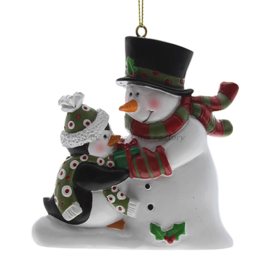Personlized 3D Snow Man and Penguin Ornament