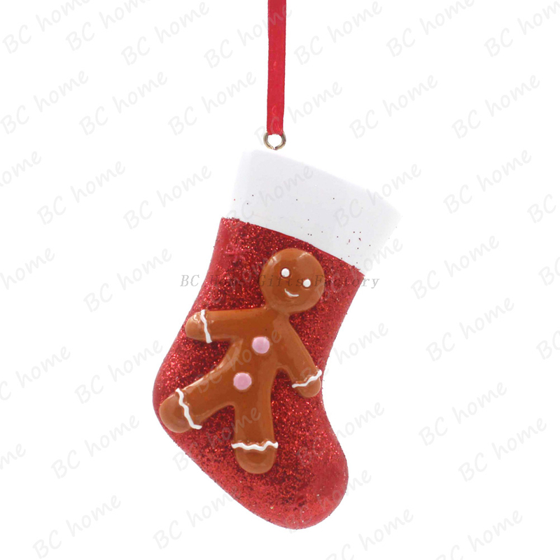 Gingerbread With Sock Ornament Personalized Christmas Tree Ornament