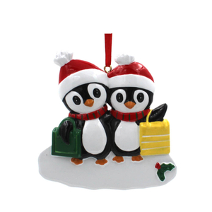 Shopping Penguin Family Of 3 Personalized Christmas Tree Ornament