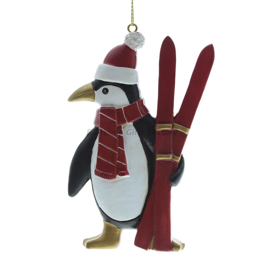 Personlized 3D Penguin and Sleigh Ornament