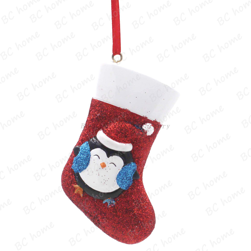 Penguin With Sock Ornament Personalized Christmas Tree Ornament