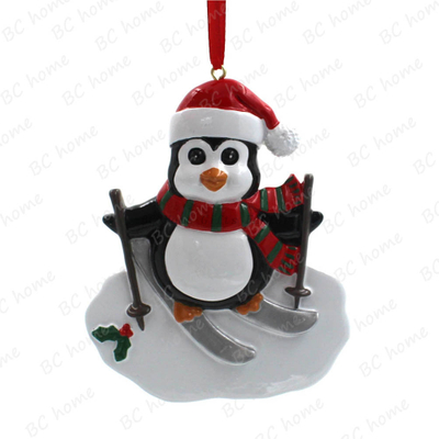 Skiing Penguin Ornament Personalized Christmas Tree Ornament