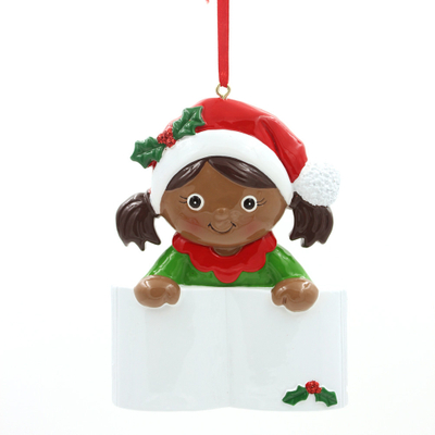 Girl Reading Ornament Personalized Christmas Tree Ornament