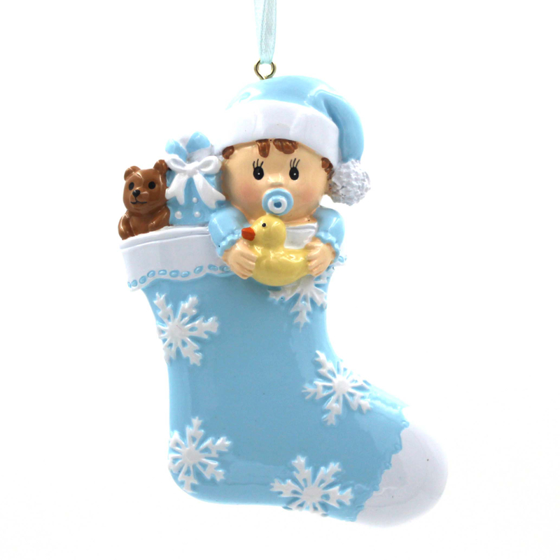 Baby With Stocking Ornament Personalized Christmas Tree Ornament
