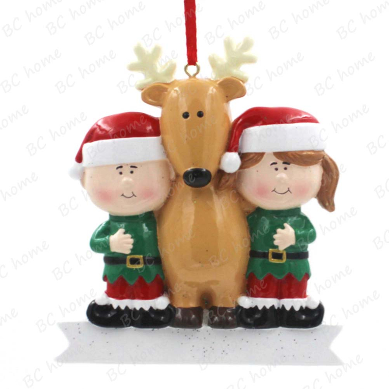 Children With Reindeer Ornament Personalized Christmas Tree Ornament