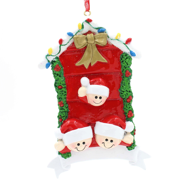 Snowman With Xmas Door Family Of 6 Personalized Christmas Tree Ornament