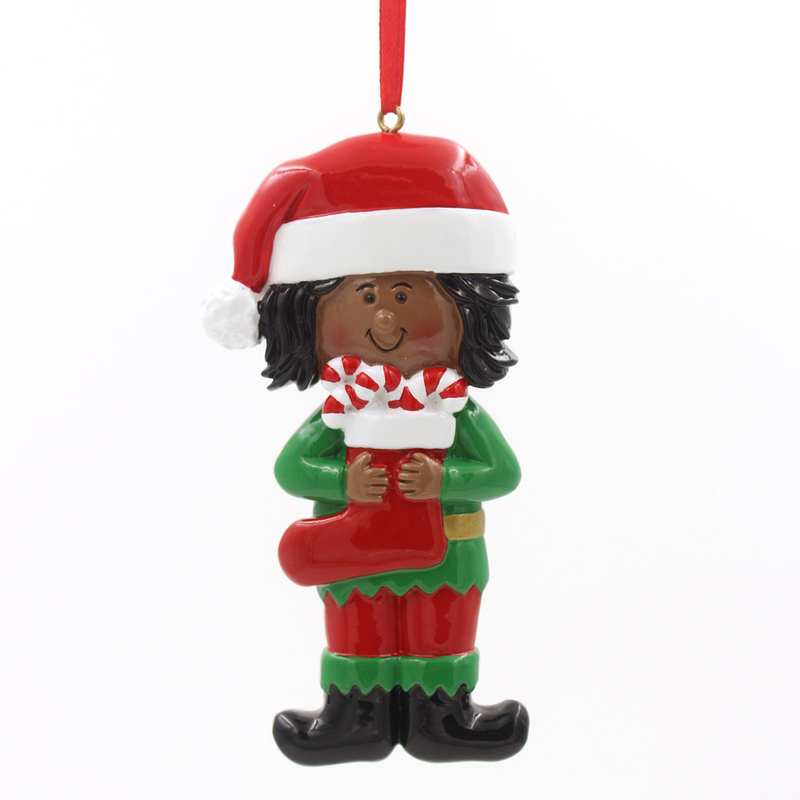 Girl With Stocking Personalized Christmas Tree Ornament