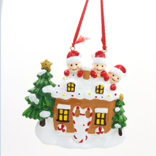 Gingerbread House Family Of 6 Personalized Christmas Tree Ornament