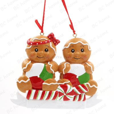 Gingerbread Couple Personalized Christmas Tree Ornament