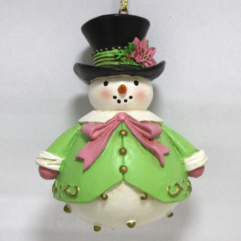 Resin Snowman Gentleman Party Christmas ornament