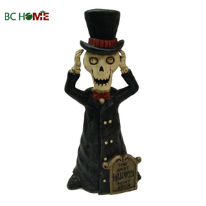 skeleton man with tombstone halloween gift