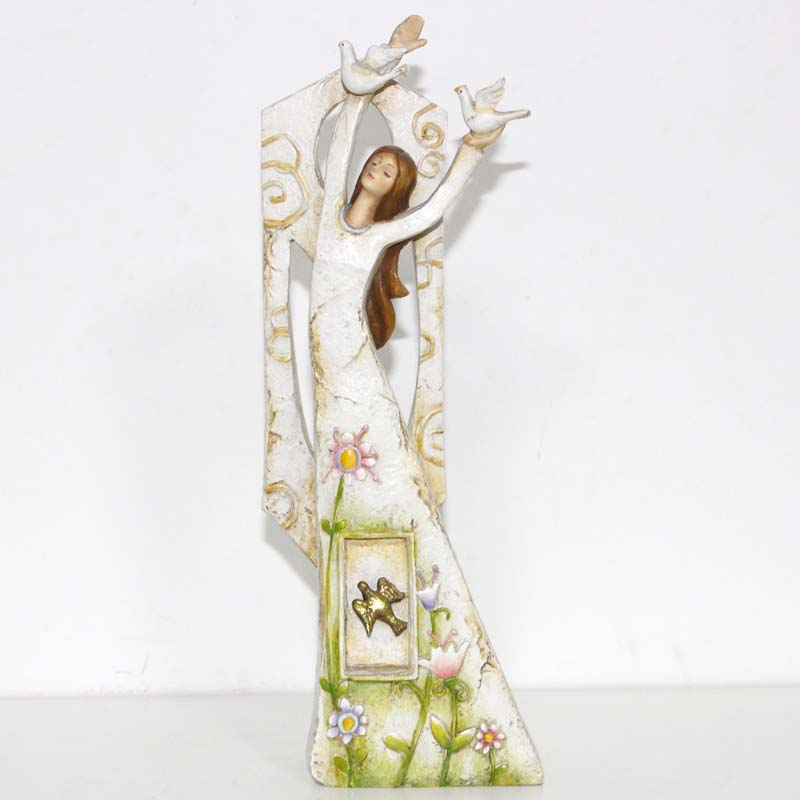 Flying Angel Coming Back With Spring Figurine
